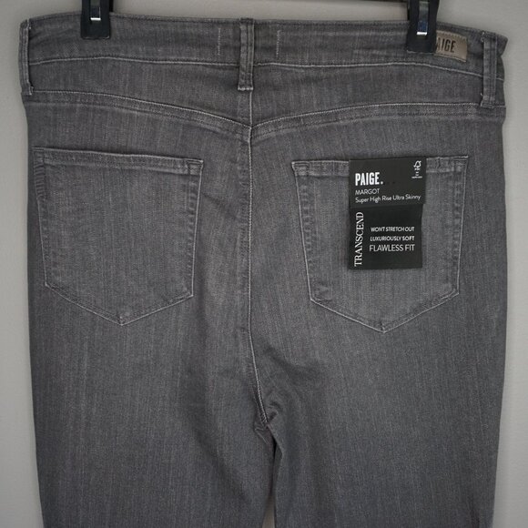 New Paige Jeans Margot Stretchy High Rise Ultra Skinny in Grey Area size 32 - Picture 10 of 16